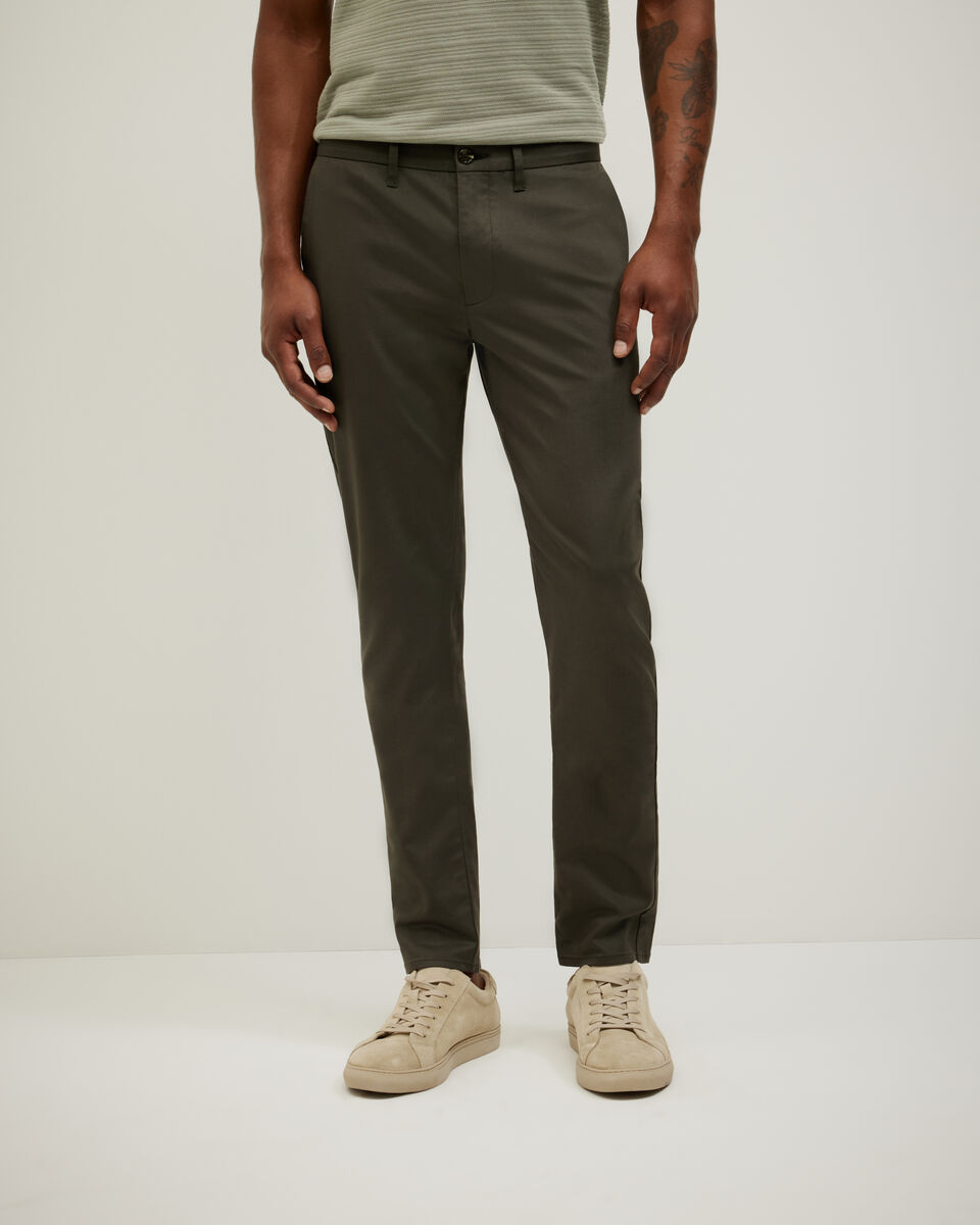 Ultra Slim Cotton-Tencel Chino, Khaki, hi-res
